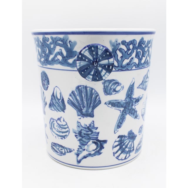 Vintage Coastal Ceramic Crock / Ice Bucket | Chairish