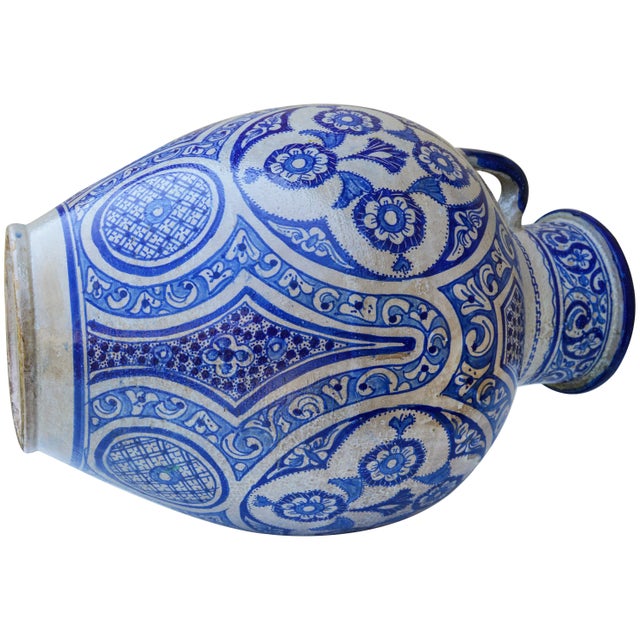 Blue Vase W/ Andalusian Motif For Sale - Image 10 of 11