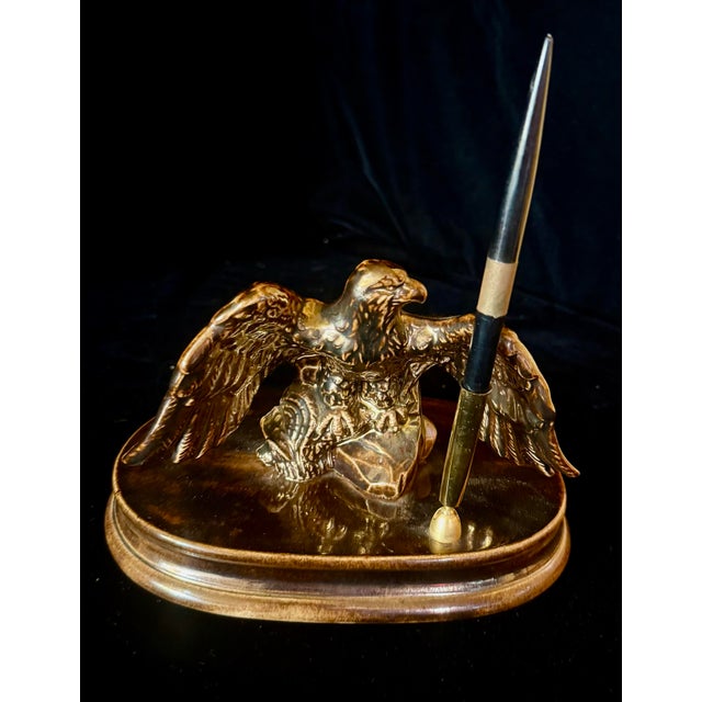 Mid 20th Century Eagle Desk Pen Stand For Sale - Image 11 of 12
