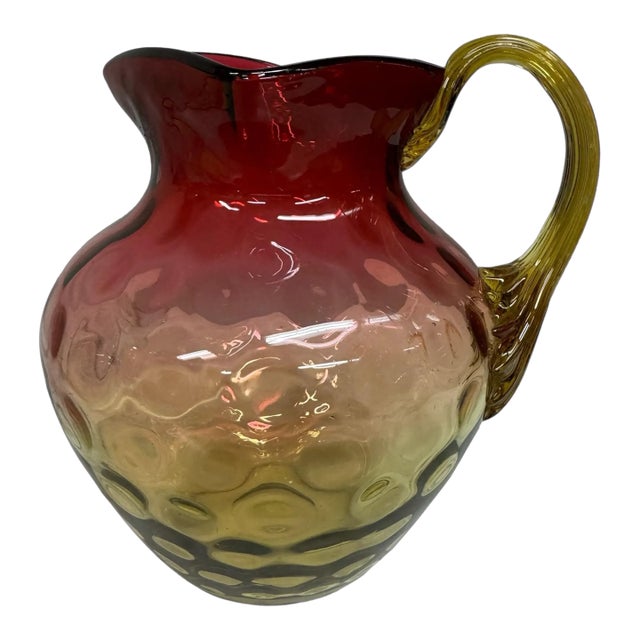 Vintage Amberina Art Glass Pitcher For Sale