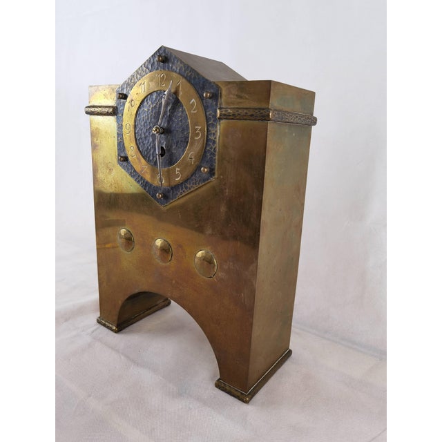 Vintage Art Deco Console Clock in Brass Case, 1930 For Sale - Image 17 of 18