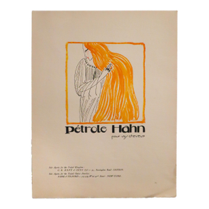 1920s Art Deco French Fashion Illustration, Woman With Big Hair - "Pétrole Hahn"
