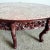 Chinese Rosewood Hand Carved Pink Marble Top Oval Coffee Table For Sale - Image 4 of 8