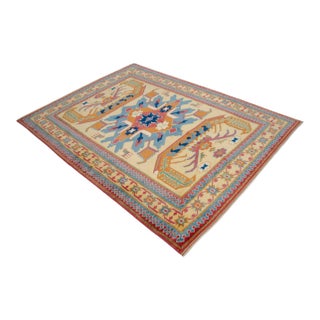 Authentic Turkish Rug, Hand-Knotted Carpet, Hand-Spun Wool Rug, Sustainable Vintage Rug 5x7 Ft Approx For Sale