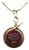 Antique Carved Carnelian Gold Round Pendant Necklace, Initial "F", Snake Chain, Toggle For Sale