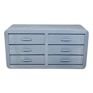 Vintage Lacquered Pencil Reed Rattan Chest of Drawers For Sale