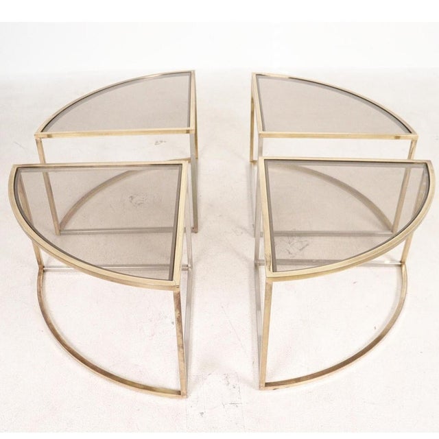 Metal Chrome and Brass Nesting Tables from Maison Charles, 1970s, Set of 5 For Sale - Image 7 of 9