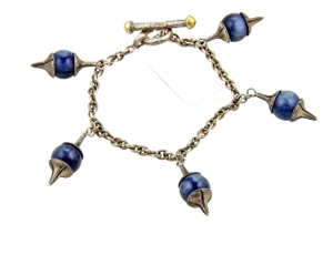Gurhan Gatsby Sterling Silver Kyanite 5 Charms Chain Toggle Bracelet