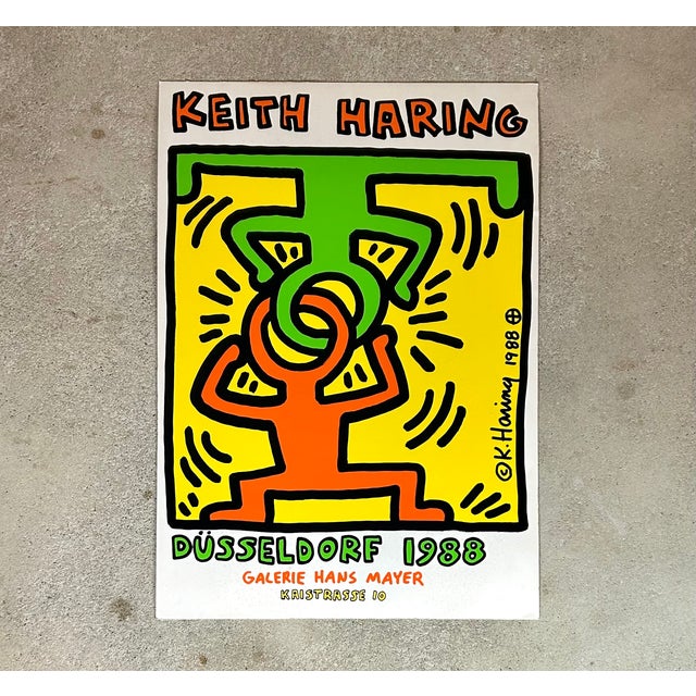 This is the original large version of the limited edition screen print by the American artist Keith Haring (1958, Kutztown...