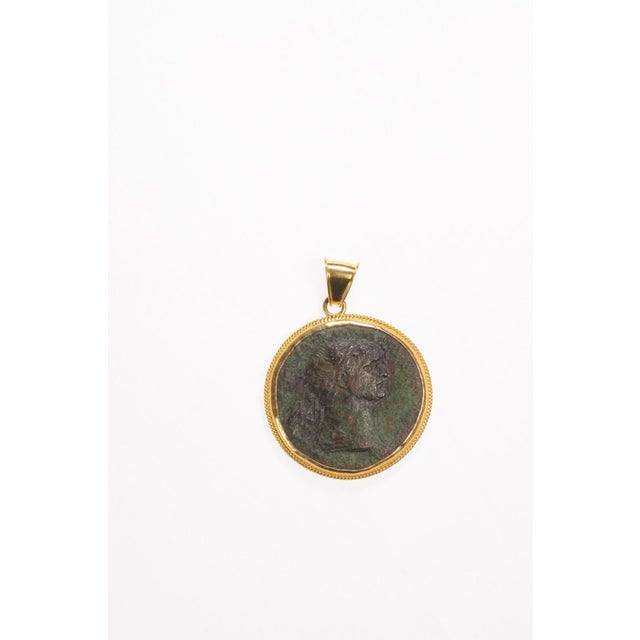 Roman Bronze Trajan Coin Pendant For Sale - Image 4 of 11