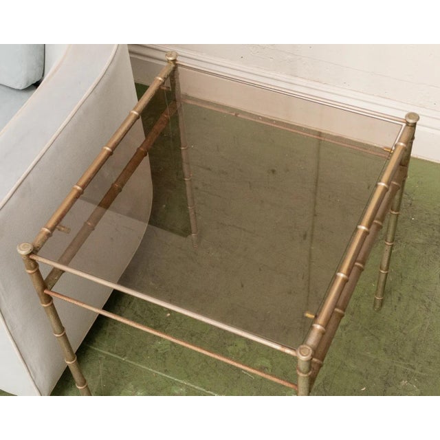 Faux Bamboo End Table For Sale - Image 4 of 8