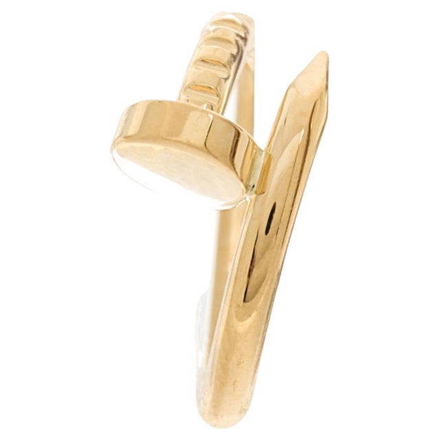 Modern Cartier Just Ankle Nail Ring Syz313 18k Yellow Gold Au750 Authentic Certificate, Size 3 For Sale - Image 3 of 8