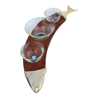 Mid 20th Century Ted Arnold Fish Serving Set- 4 Pieces For Sale