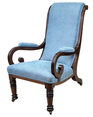 William Iv Mahogany Library Armchair, 1835