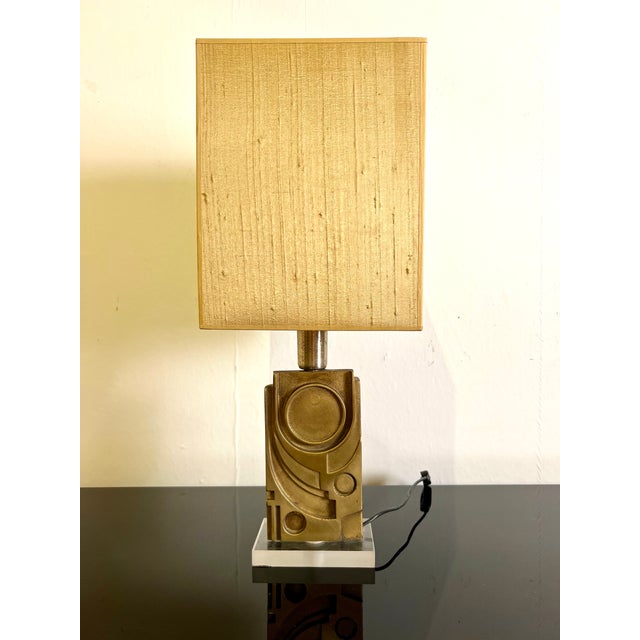 Bronze Sculpture Lamp by Giuseppe Calonaci, 1971 For Sale - Image 4 of 6
