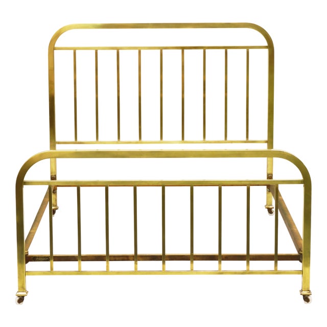 French Art Deco Brass Bed, 1930s For Sale
