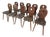 Vintage Brutalist Rustic Farmhouse Wooden Dining Chair, 1970s, Set of 8 For Sale