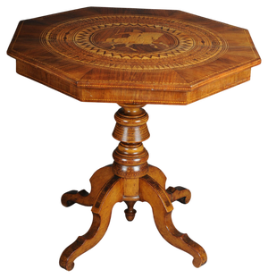 19th Century Baroque Style Inlaid Walnut Veneer Side Table