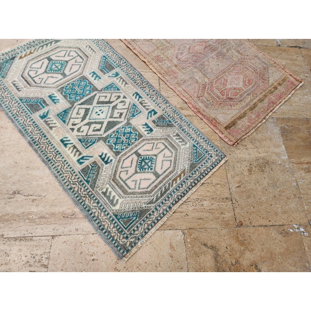 1970s 1980s Petite Turkish Hand-Knotted Wool Rugs - a Pair For Sale - Image 5 of 8