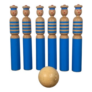 Marine Bowling Game attributed to Vilac, 1996, Set of 7 For Sale