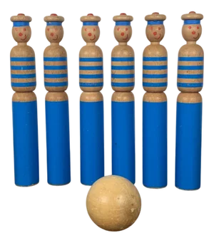 Marine Bowling Game attributed to Vilac, 1996, Set of 7