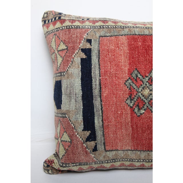 Authentic Vintage Tribal Rug Pillow Cover -Bohemian Handwoven Tribal Rug Lumbar Pillow -19'' X 25'' For Sale In Tampa - Image 6 of 10