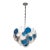 Modernist Four-Tier White & Cerulean Murano Glass Disc Chandelier For Sale