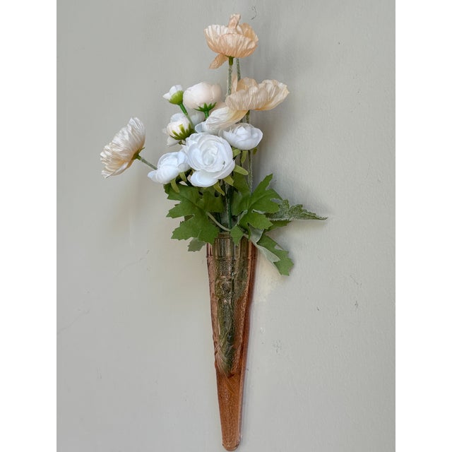 Art Deco Circa 1930 Depression Glass "Woodpecker" Wall Pocket Vase For Sale - Image 3 of 16