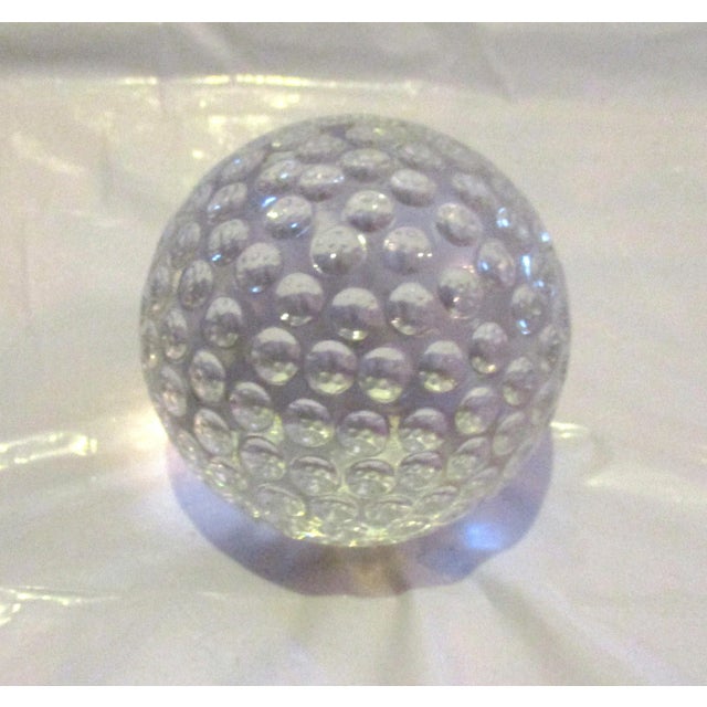 1980s Oleg Cassini Crystal Art Glass Paper Weight For Sale - Image 5 of 10