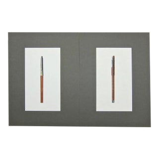Contemporary Original Jerome Gould Mixed-Media Design Drawings for Writing Instruments - a Pair For Sale