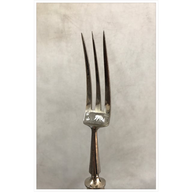 Antique Solingen Rostfrei Germany Stag Handled Cutlery Set in Box Set