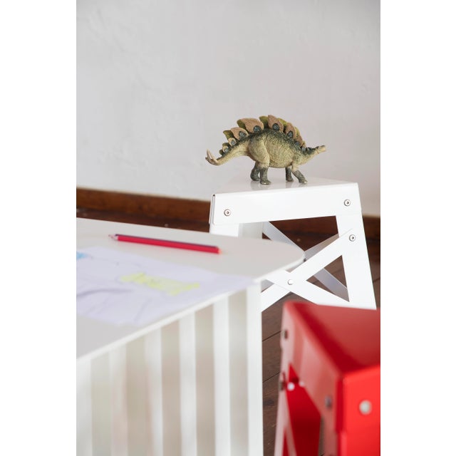 White RS Barcelona Plec Large Steel Table, White For Sale - Image 8 of 11