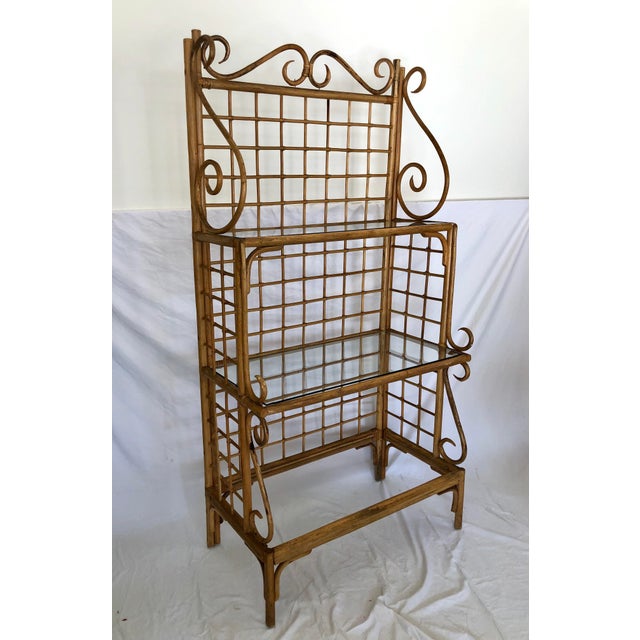 Mid Century Rattan Baker’s Rack Chairish