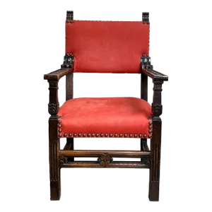 19th Century Italian Red Leather Chair