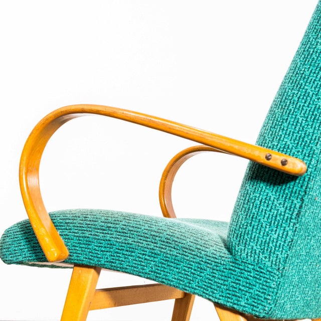 Teal Armchair with Maze Effect, 1960s For Sale - Image 4 of 9
