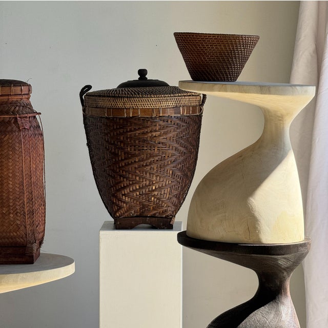 Large Indonesian Brown Basket For Sale - Image 10 of 18