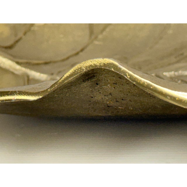Gold Z Gallerie Gold-Tone Metal Leaf Tray For Sale - Image 8 of 11