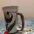 1960s 1960s Mid-Century Modern Hand-Painted Ceramic Stoneware Mug With Abstract Floral Motif For Sale - Image 5 of 9