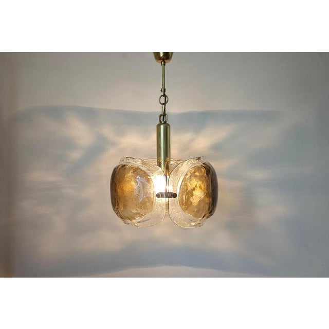 Metal Mid-Century Modern Pendant Light in Murano Mazzega Glass from Kaiser Leuchte, Germany, 1970s For Sale - Image 7 of 13