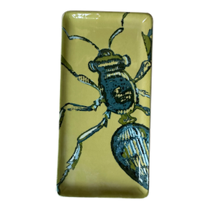 Vintage Rectangular Ceramic Trinket Tray With Insect