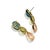 Bochic "Orient" Vintage Pink Quartz, Turquoise & Peridot Earrings 18K Gold & Silver For Sale In New York - Image 6 of 18
