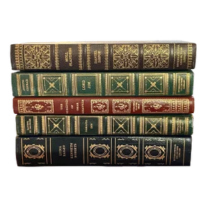 Vintage Faux Leather Collector’s Edition Hardcover Books- Set of Five