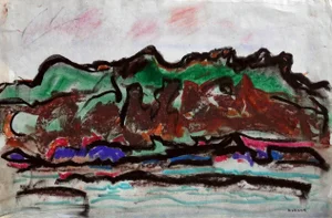 1940s Emil Bisttram Taos Landscape Painting