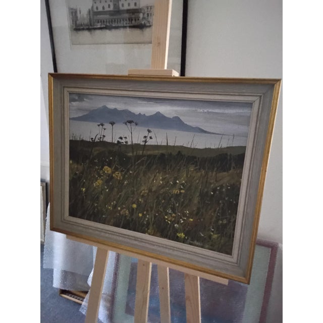 Jim Nicholson, Rhum from Eigg, 1970s, Oil on Board For Sale - Image 6 of 6