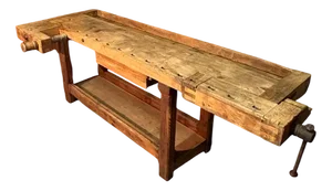 Antique Apple Wood Carpenters Table, 1800s