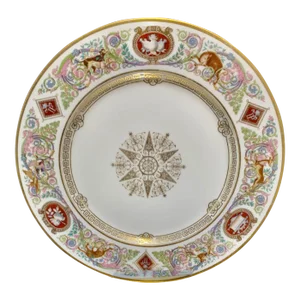 19th Century Sevres’ Chateau De Fountain Bleu Dinner Plate