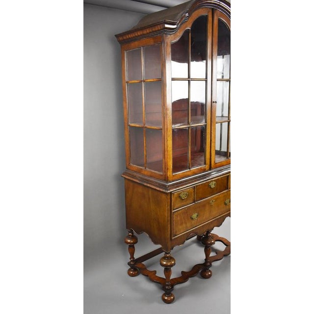 Antique Queen Anne Style Walnut Cabinet on Stand, 1900 For Sale - Image 6 of 15