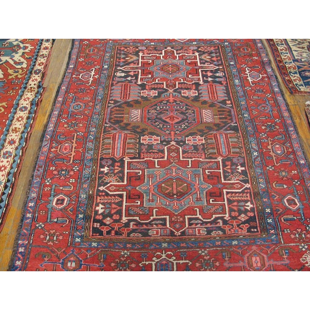 1930s Blue Navy Medallion Antique n.w. Persian Karajeh Rug 4'6" X 6' Handknotted Wool Carpet For Sale - Image 14 of 14