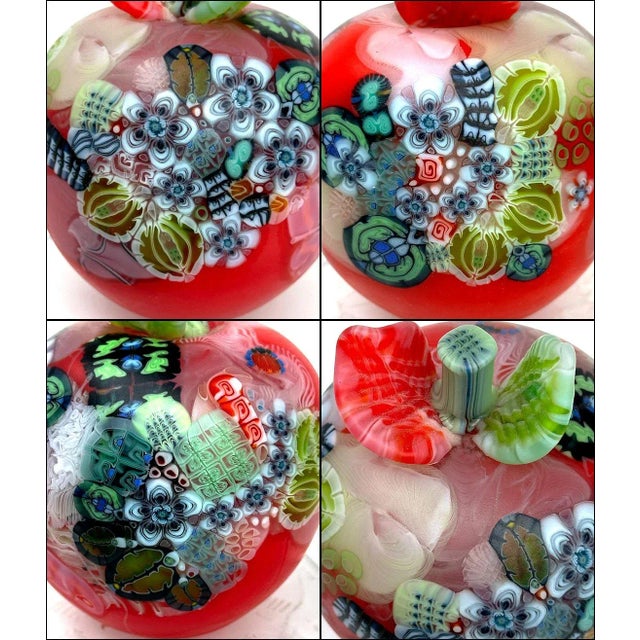 Contemporary Richard Ritter Studio Art Glass Murrine Candy Apple Sculpture For Sale - Image 3 of 6