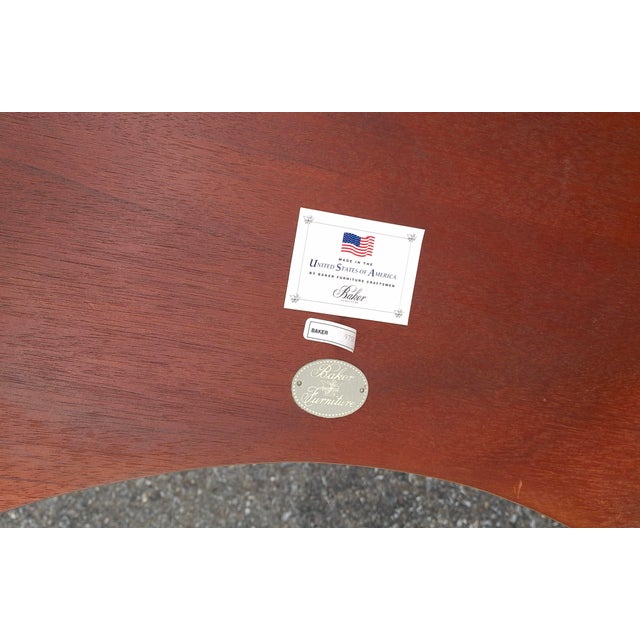 Wood Late 20th Century Baker Furniture Chinese Chippendale Magogany Side Table For Sale - Image 7 of 7